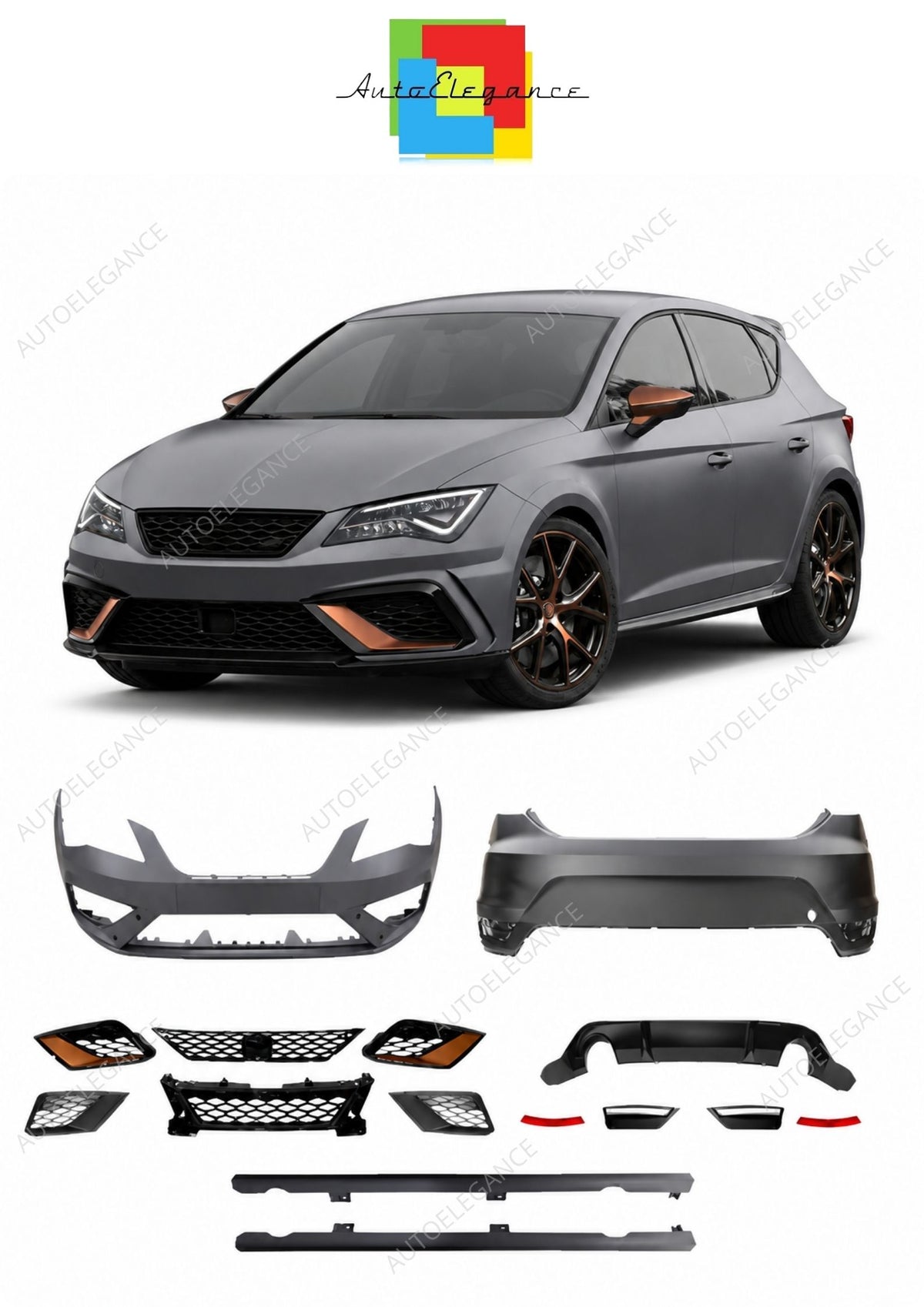 💕 Kit Carrozzeria Adatto per Seat Leon 18+ Look Cupra ABS Completo 💕