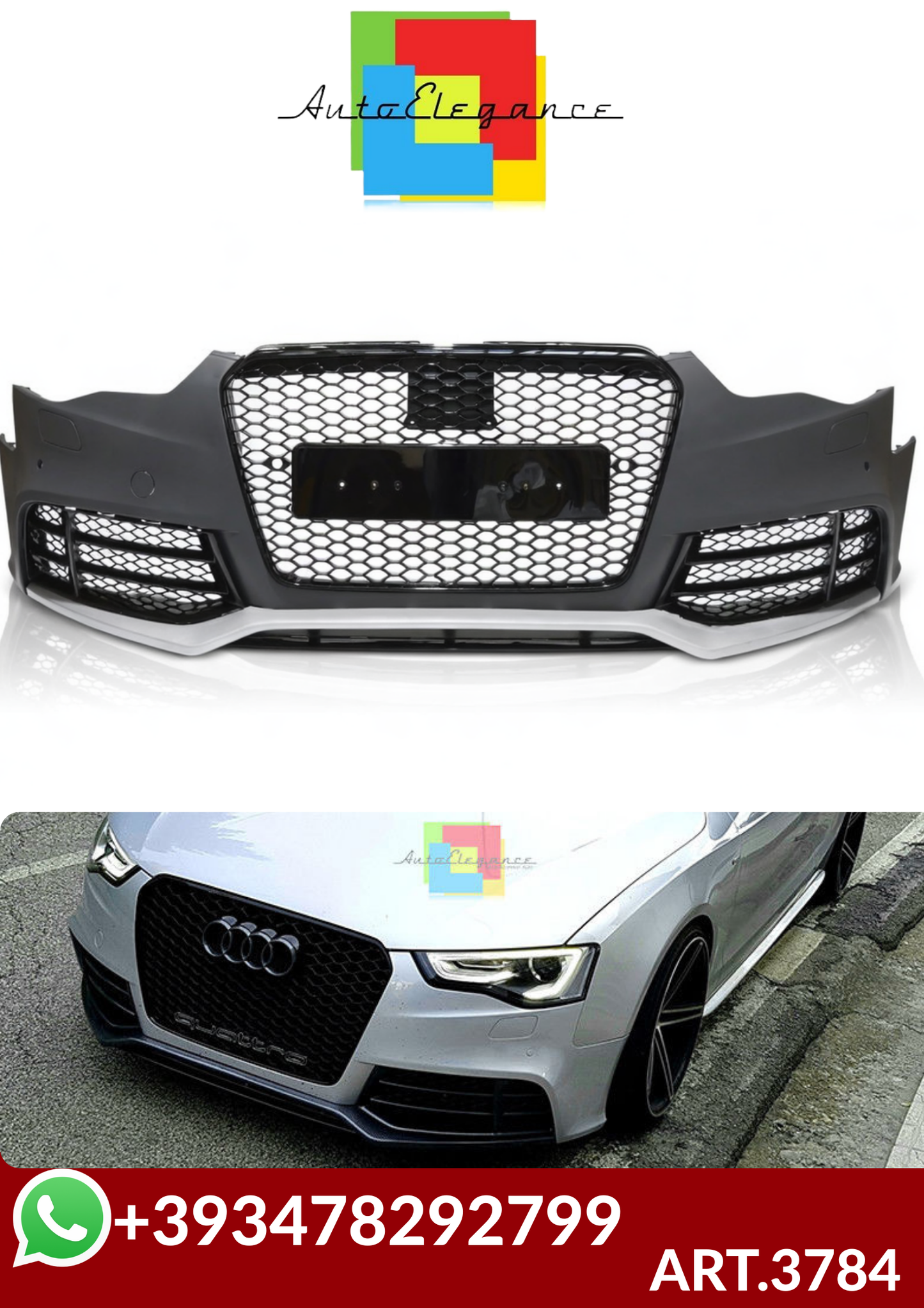 💕ART.3784 PARAURTI ANTERIORI  AUDI A5 LOOK  RS5  COUPE +SPORTBACK 8T 8F 11-16💕