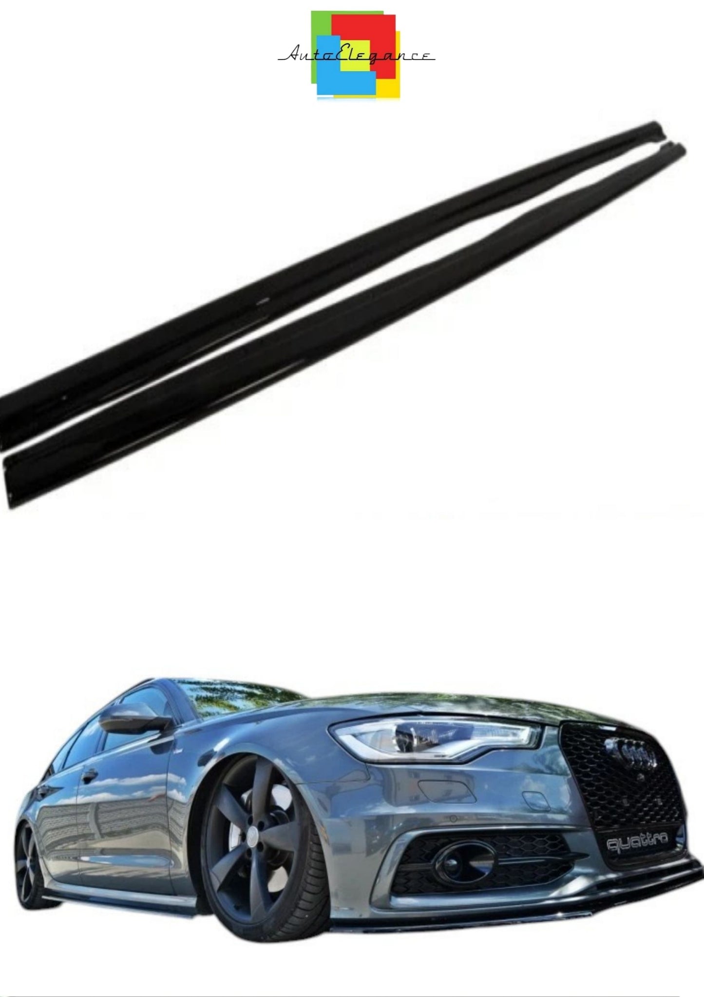 💕Sotto  Minigonne  adatto  per   Audi A6 C7 S Line nero lucido 💕