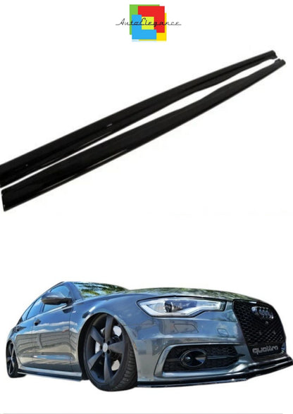 💕Sotto  Minigonne  adatto  per   Audi A6 C7 S Line nero lucido 💕