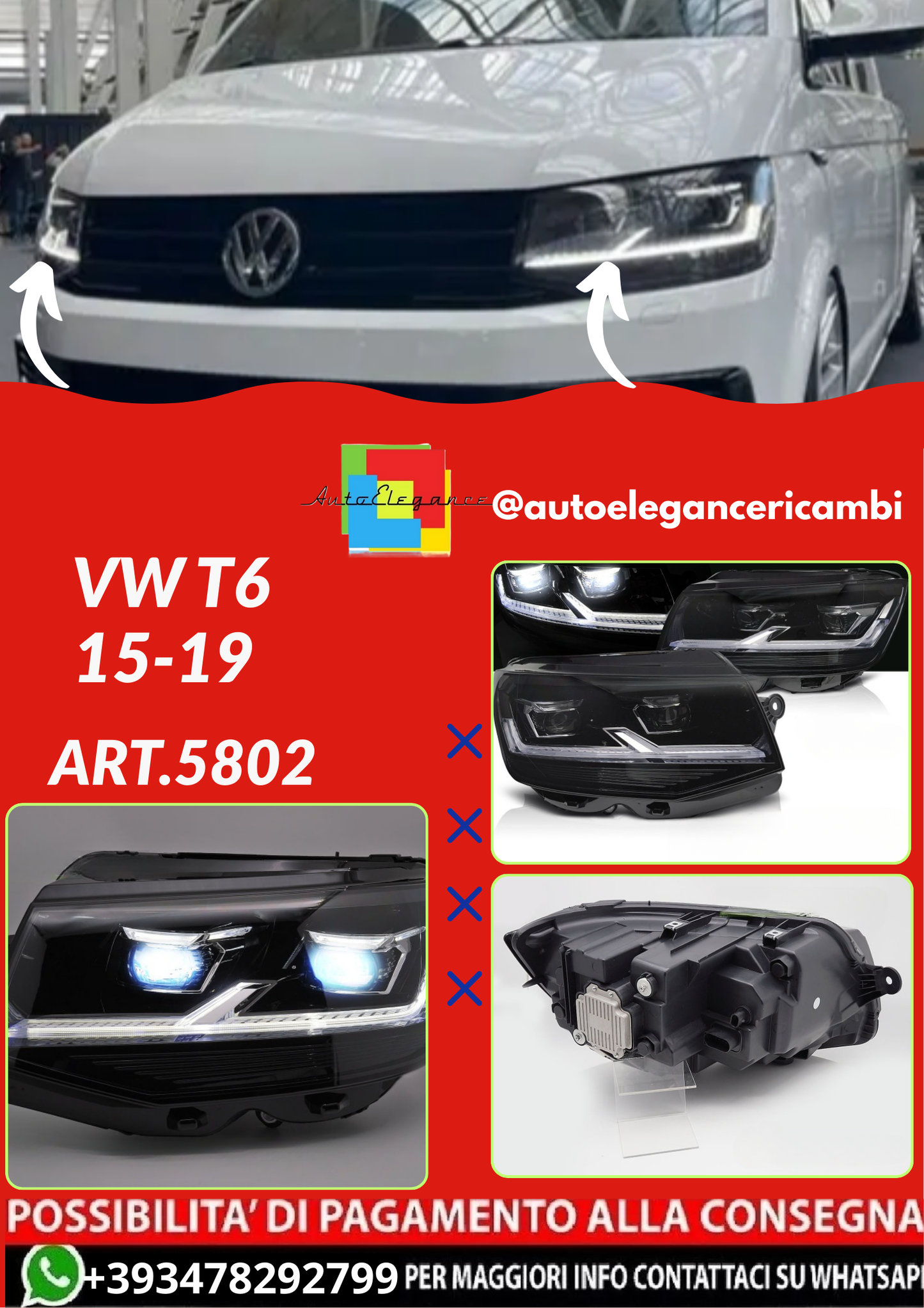 💕ART.5802 FARI  ANTERIORI VW T6 15-19💕