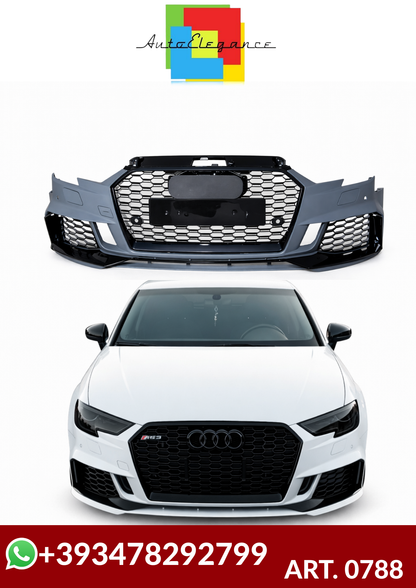 💕ART. 0788 PARAURTI ANTERIORE AUDI A3 8V 2017-2020 HATCHBACK LOOK RS3💕
