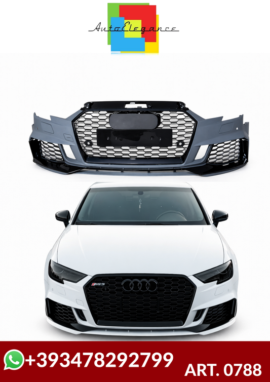 💕ART. 0788 PARAURTI ANTERIORE AUDI A3 8V 2017-2020 HATCHBACK LOOK RS3💕