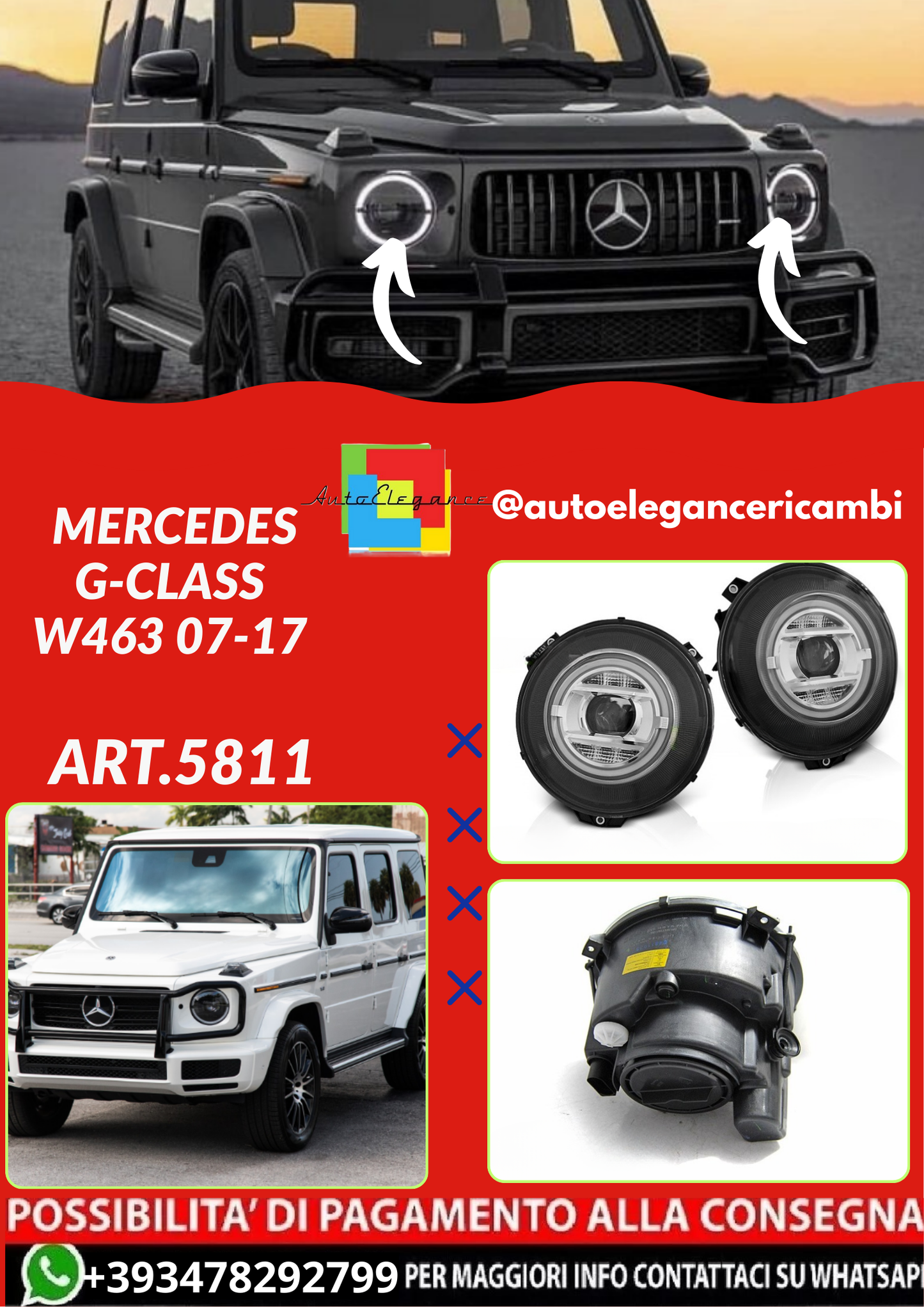 💕ART.5811 FARI ANTERIORI MERCEDES G-CLASS W463 07-17💕