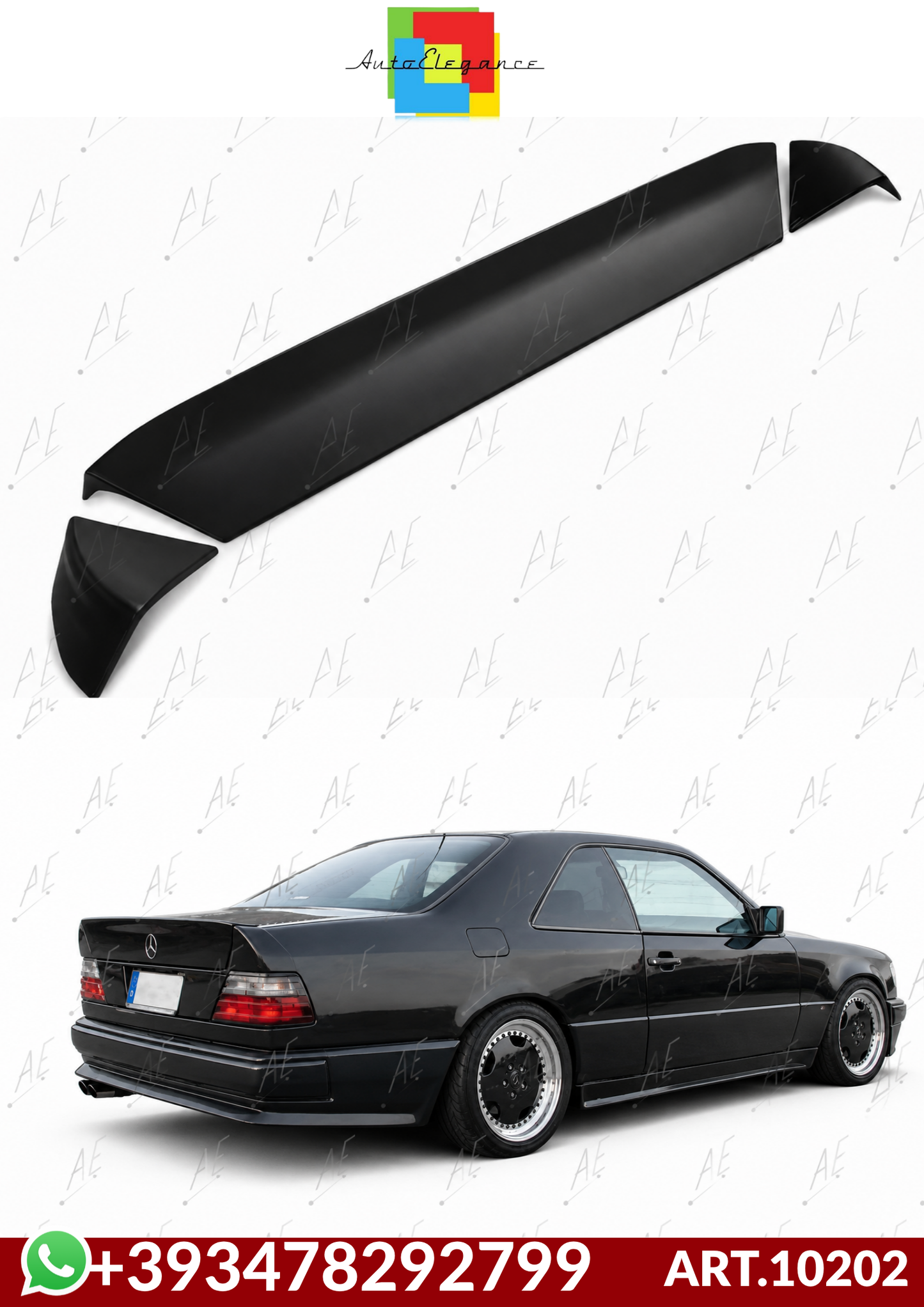 💕ART.10202 SPOILER ALETTONE PER MERCEDES CLASSE E W124 2P 4P 85-93 LOOK AMG💕
