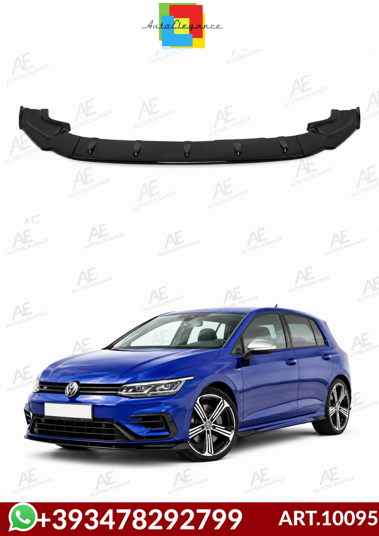 💕ART.10095 SPLITTER VW Golf 7.5 R & R linea (2017-2019) Nero lucido💕