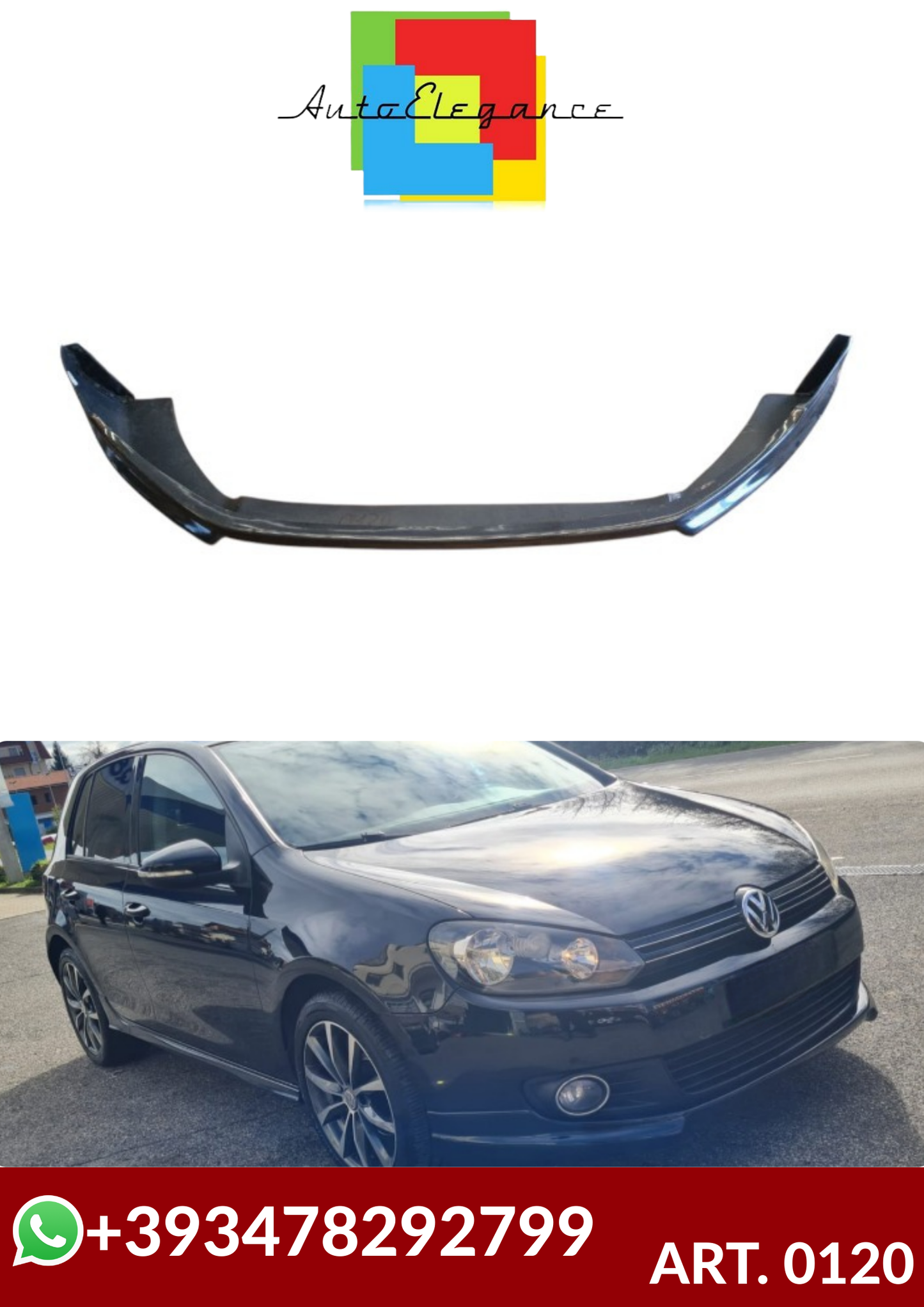 💕ART. 0120  SOTTO PARAURTI VW GOLF 6 STANDARD GREZZO 💕