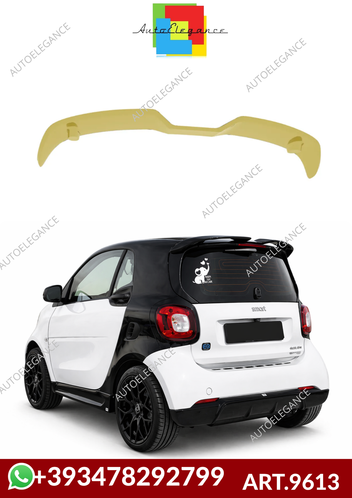 💕ART.9613 SPOILET TETTO SMART 453 Fortwo GREZZO💕