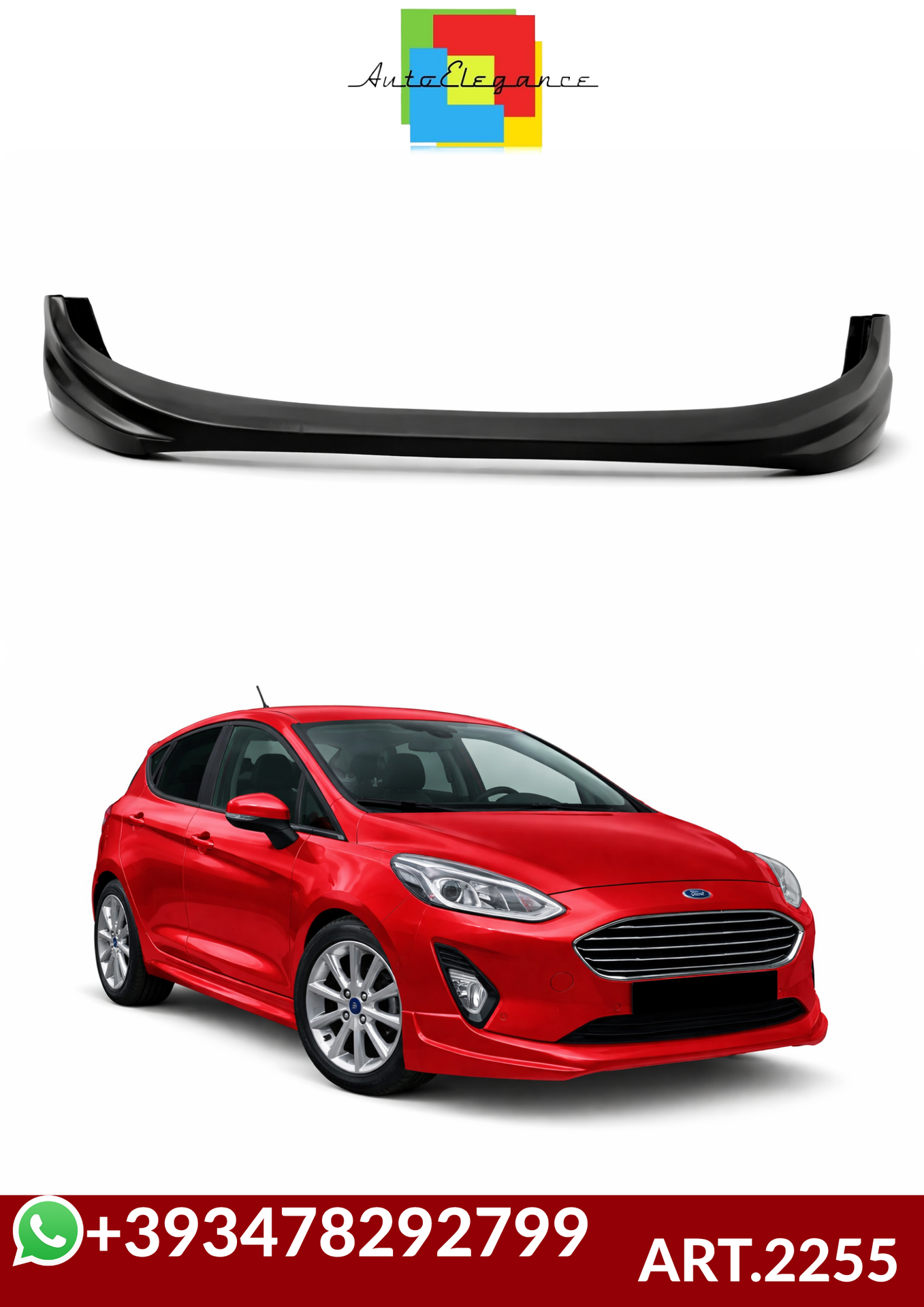 💕ART.2255 SOTTO PARAURTI FORD FIESTA 2017+ LOOK SPORT GREZZO💕