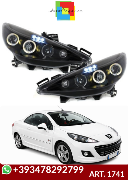 💕ART. 1741 FARI ANTERIORI PEUGEOT 207 207CC 2006-2012 NERI ANGEL EYES 💕