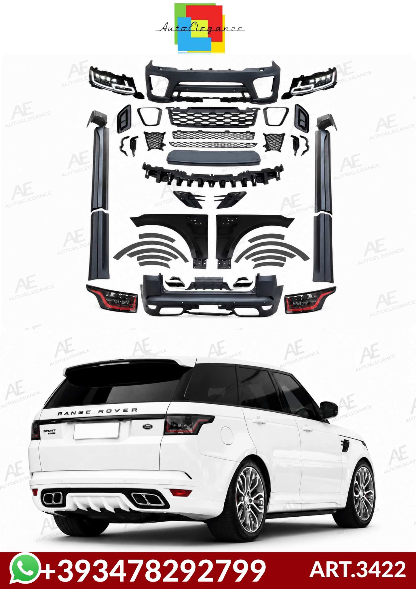 💕ART.3422 Bodykit Range Rover Sport L494 2013-2017 SVR Facelift 2018+ Look💕