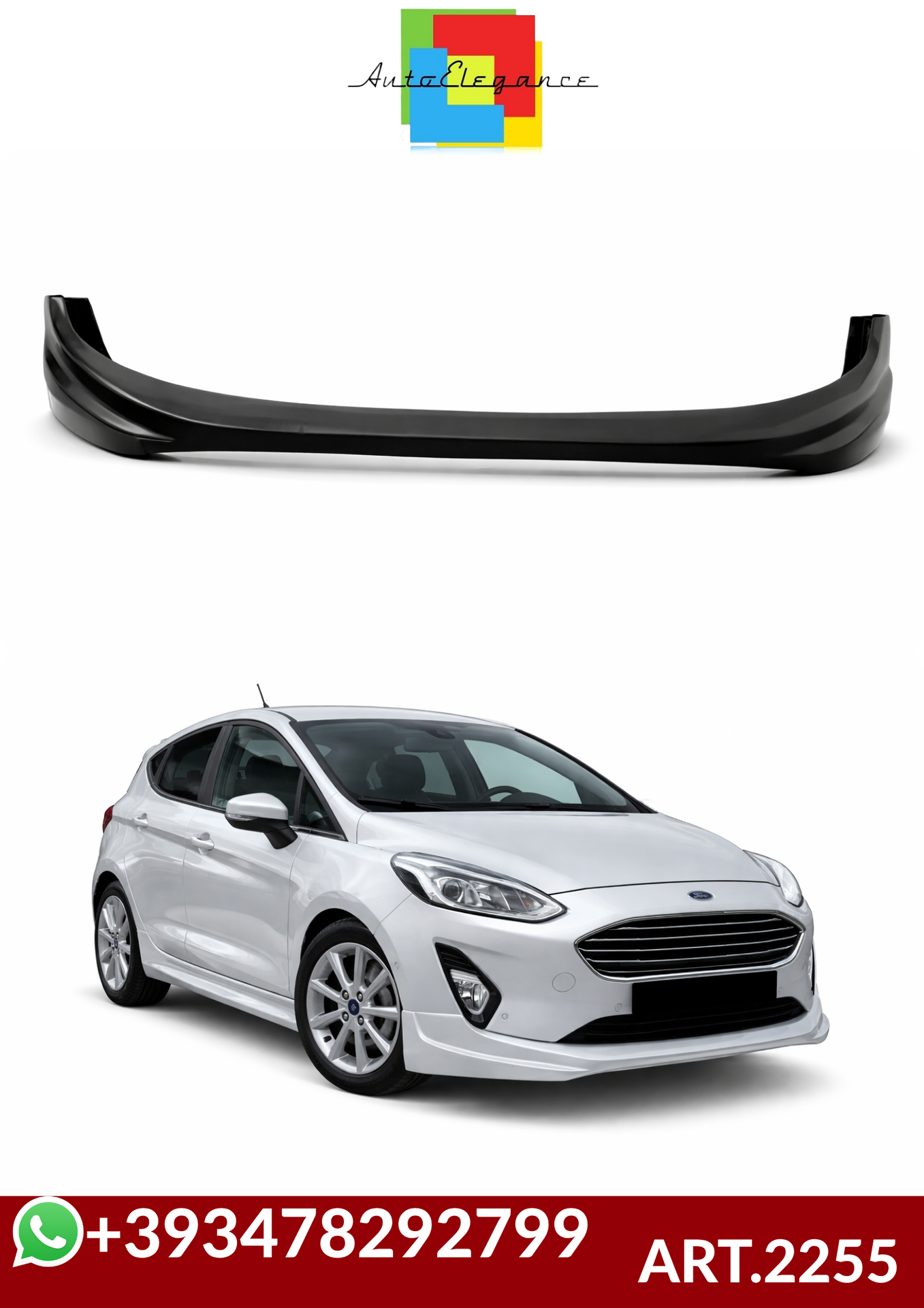 💕ART.2255 SOTTO PARAURTI FORD FIESTA 2017+ LOOK SPORT GREZZO💕