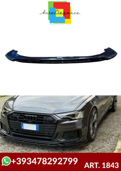 💕ART.1843 SPLITTER AUDI A6 C8 2018+ S6 NERO LUCIDO 2 PEZZI💕