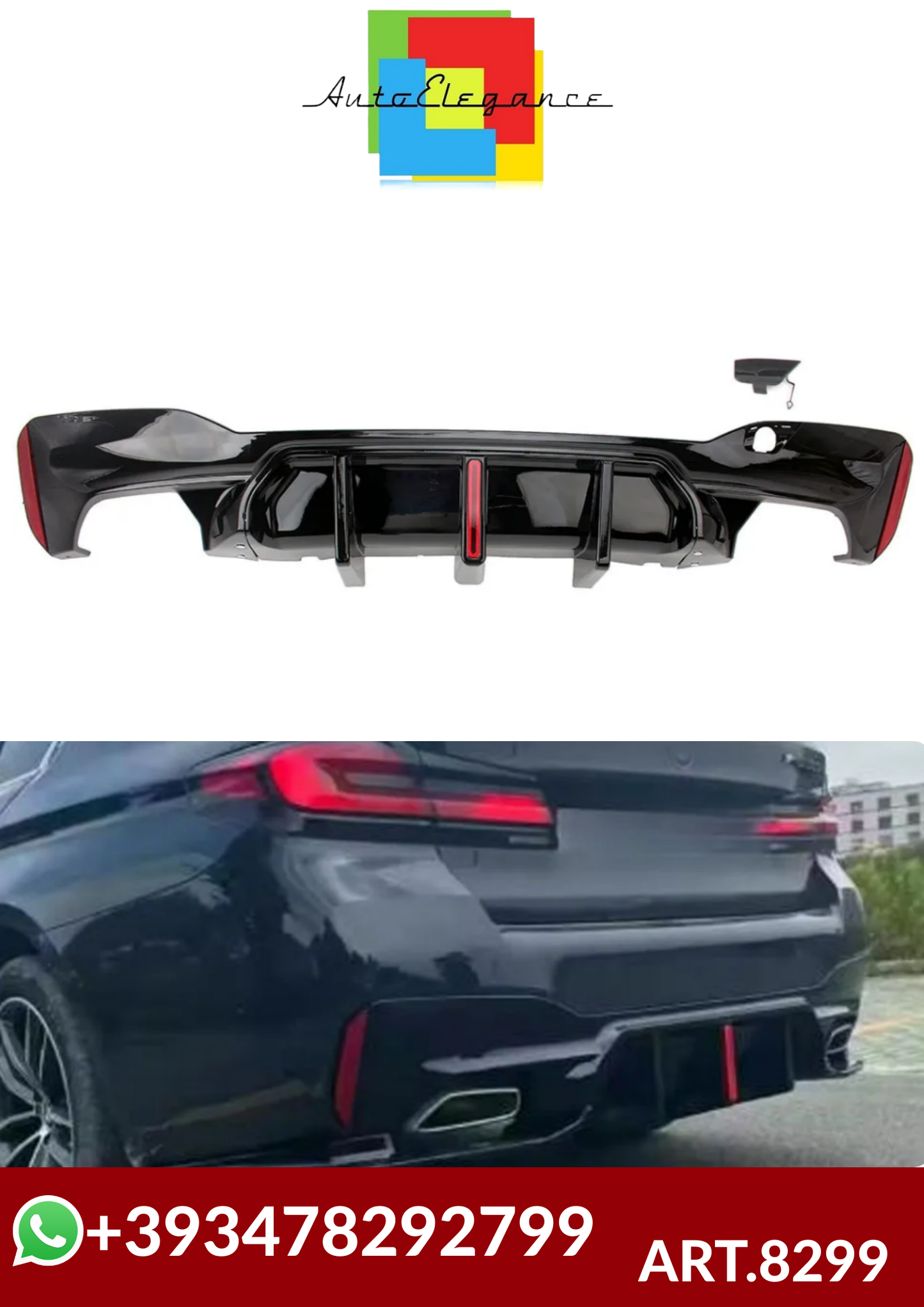 💕ART.8299 DIFFUSORI BMW Serie 5 M5 G30 G31 G38 2017-2023💕