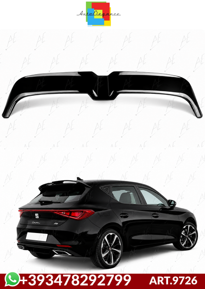 💕ART.9726 SPOILER TETTO LEON MK4 NERO LUCIDO IN ABS / 2020+💕