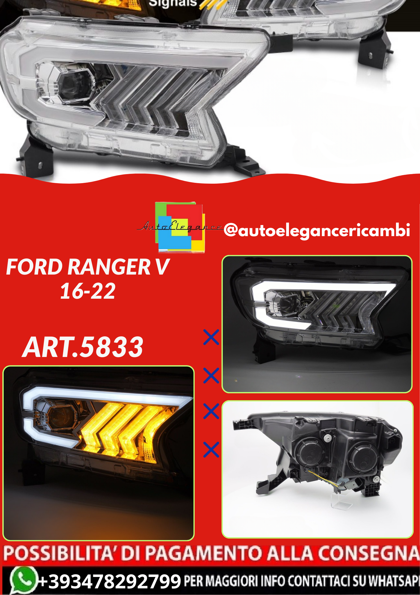💕ART.5833 FARI  ANTERIORI FORD RANGER V 16-22💕