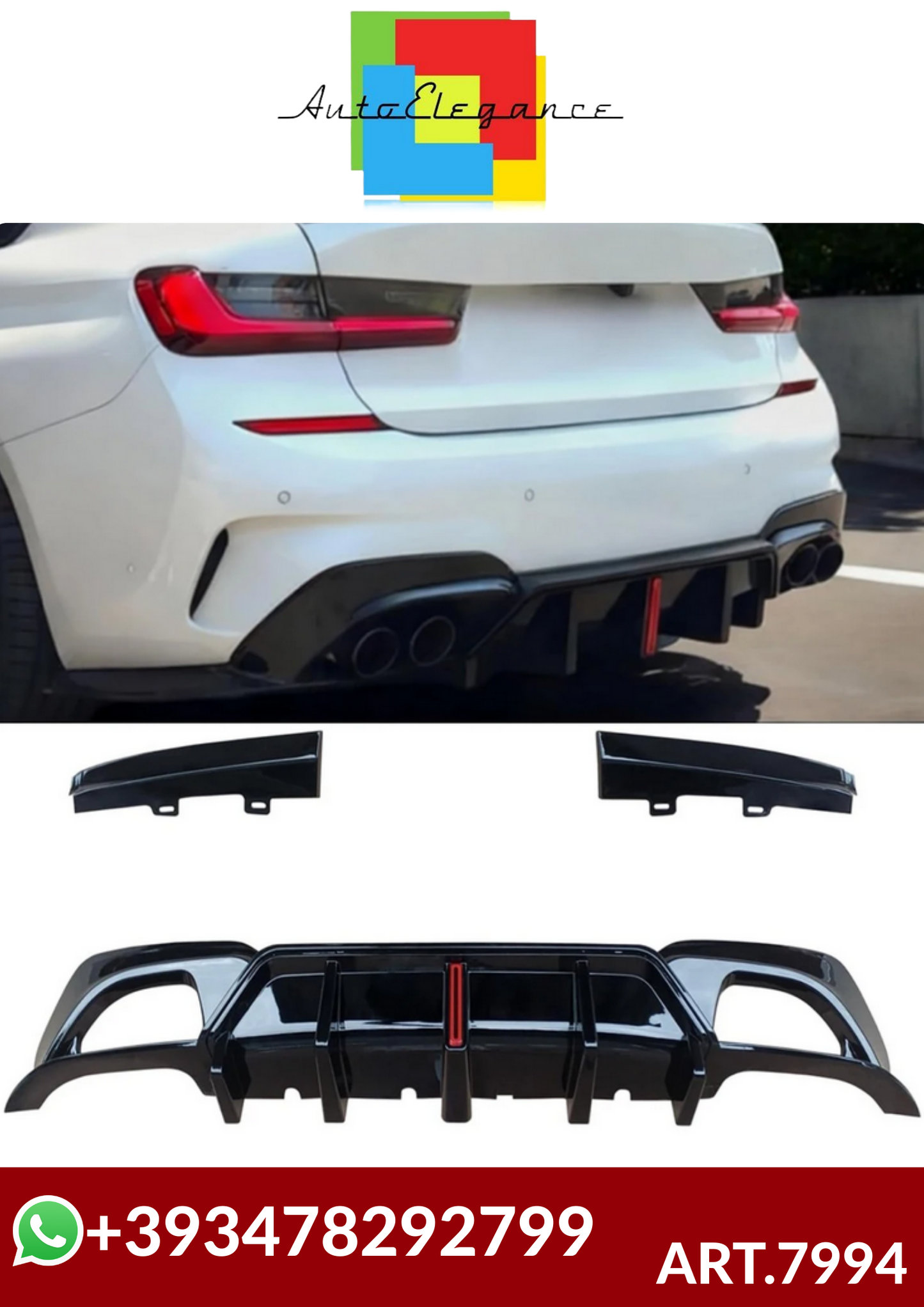 💕ART.7994 DIFFUSORI  BMW G20 3 Series 330i M340i M Sport 2019-2022💕