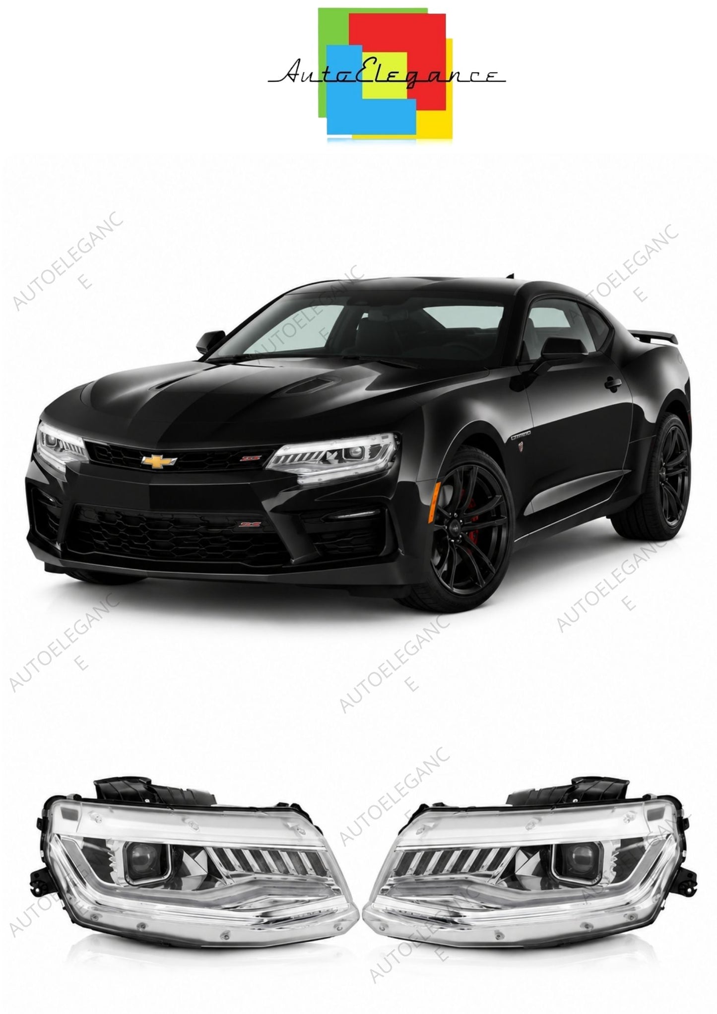 💕 Fari Anteriori Adatto per Chevrolet Camaro 2016-2018 HID Xenon Cromati Sequenziali 💕