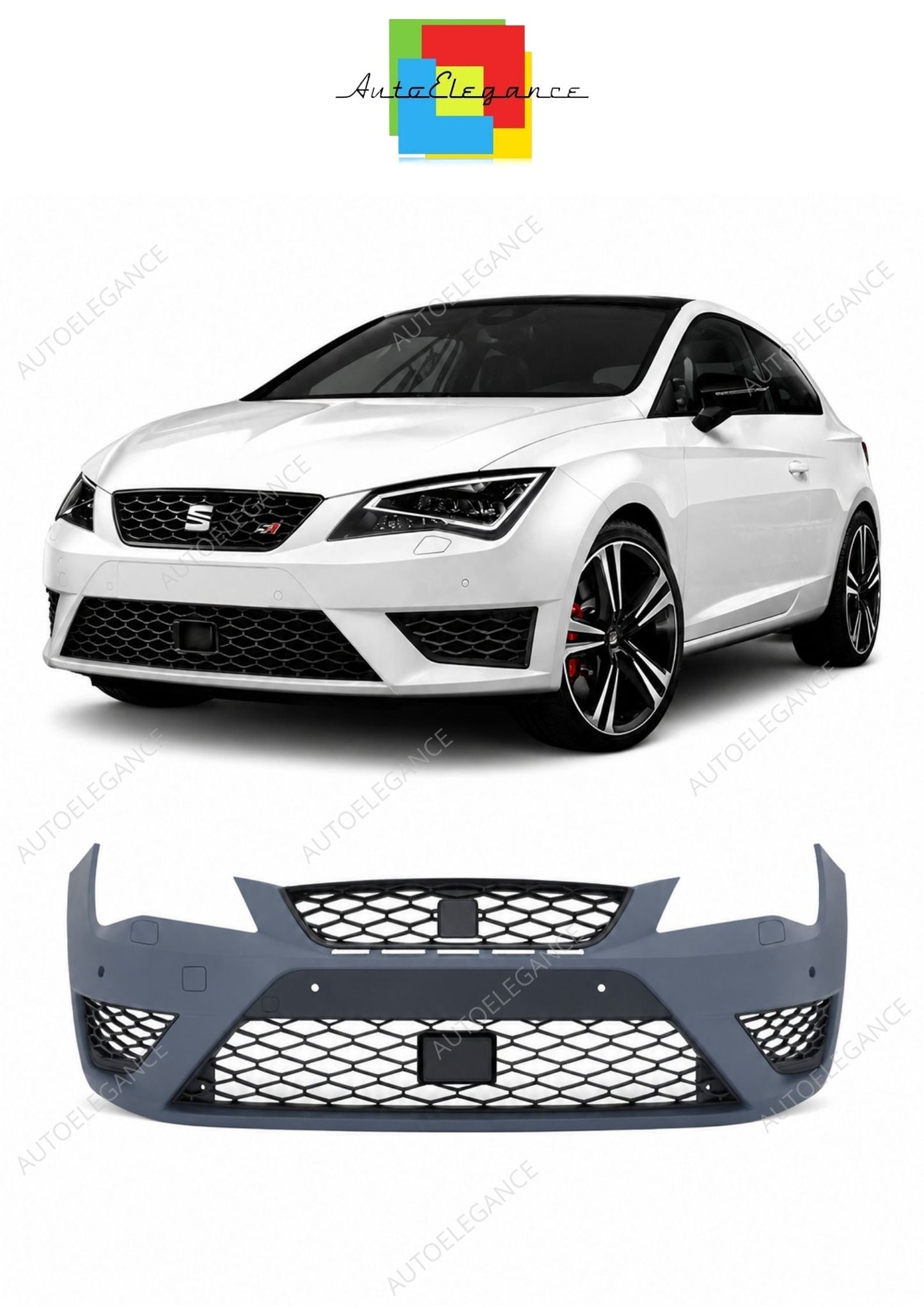 💕 Paraurti Anteriore Adatto per Seat Leon Cupra 13-20 Look Sport 💕