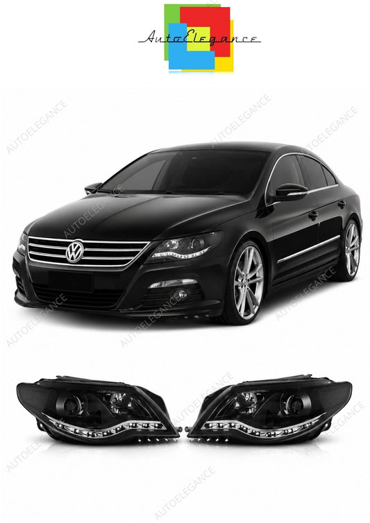 💕 Fari Anteriori Adatto per VW Passat CC 2008-2012 Daylight LED Neri 💕