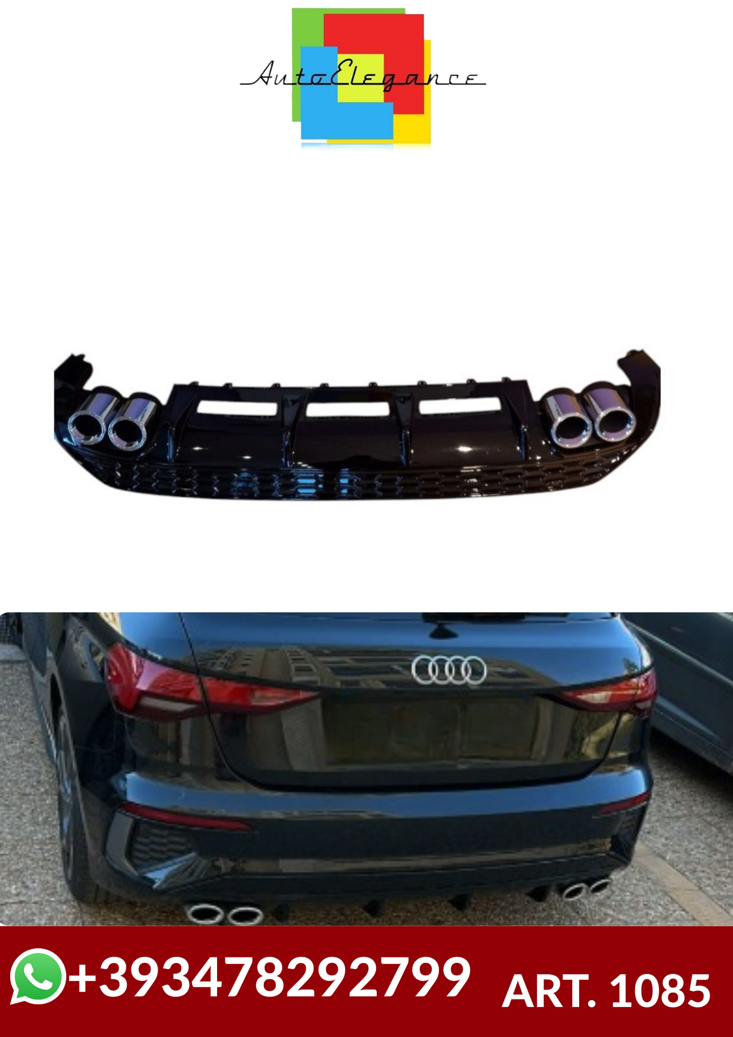 💕ART. 1085 DIFFUSORE AUDI A3 8Y 2020-2024💕