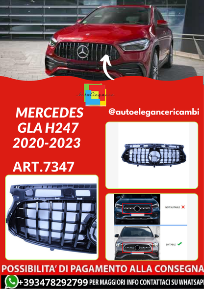 ART.7347  GRIGLIA  MERCEDES GLA H247 2020-2023 NERO LUCIDO AMG