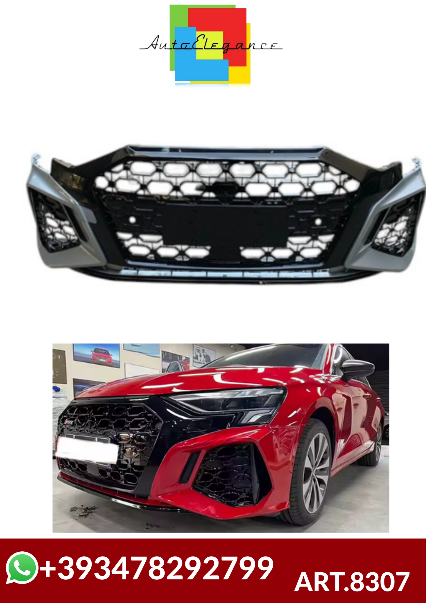 💕ART.8307 PARAURTI ANTERIORI AUDI A3 RS3 2020 2021 2022💕