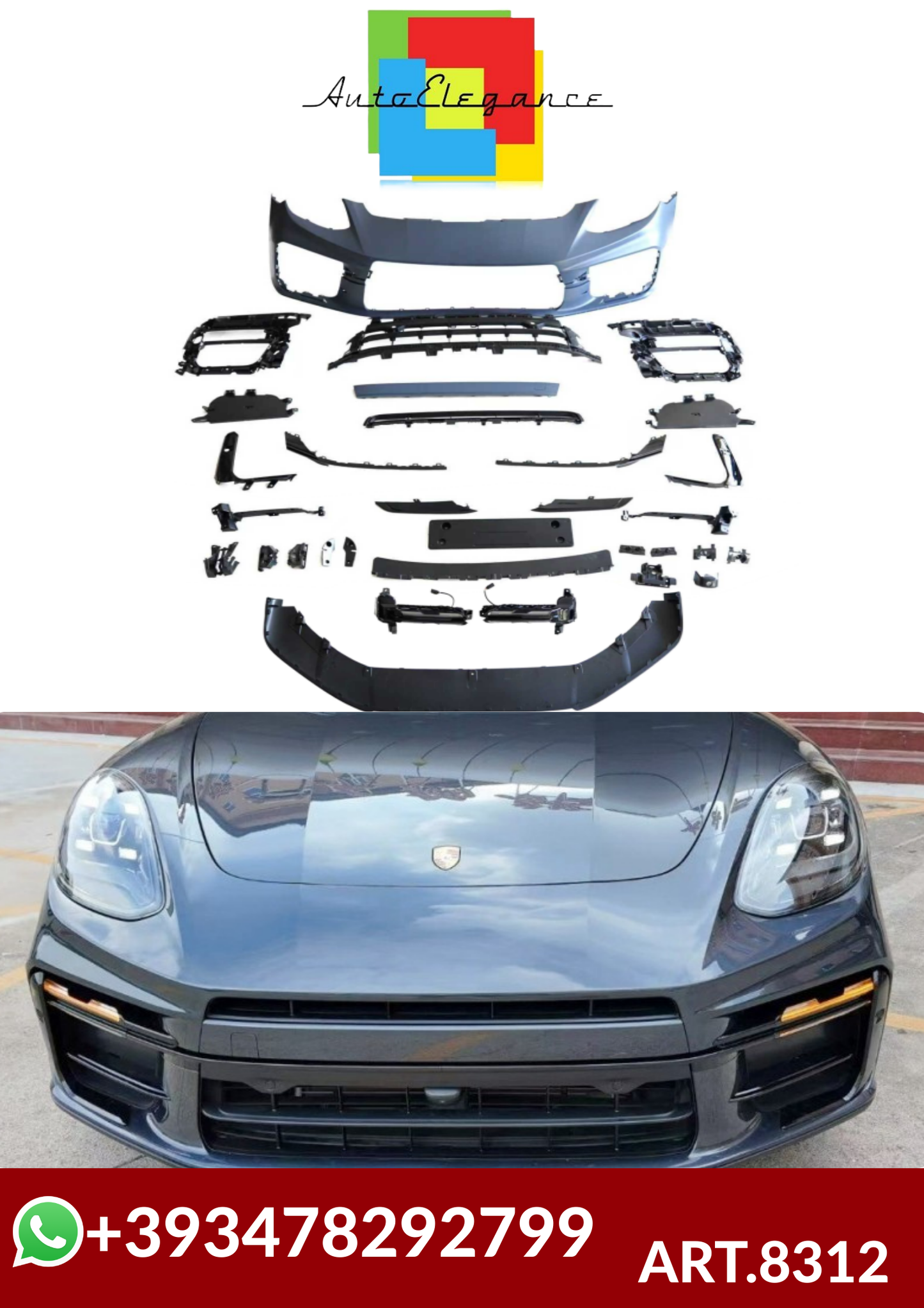💕ART.8312  PARAURTI  ANTERIORI  Porsche Panamera 971 2017-2023 Look 976💕