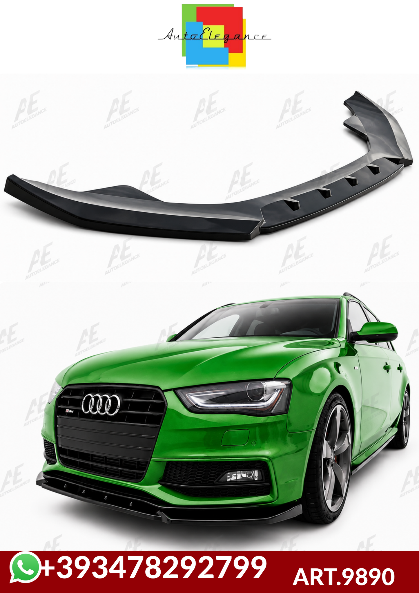 💕ART.9890 Splitter Audi A4 S B8 FL 2012+ nero lucido solo per paraurti sline 💕