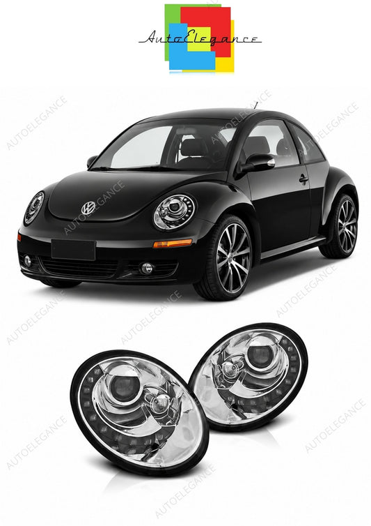 💕 Fari Anteriori Adatto per VW New Beetle 06-12 Daylight Cromati 💕