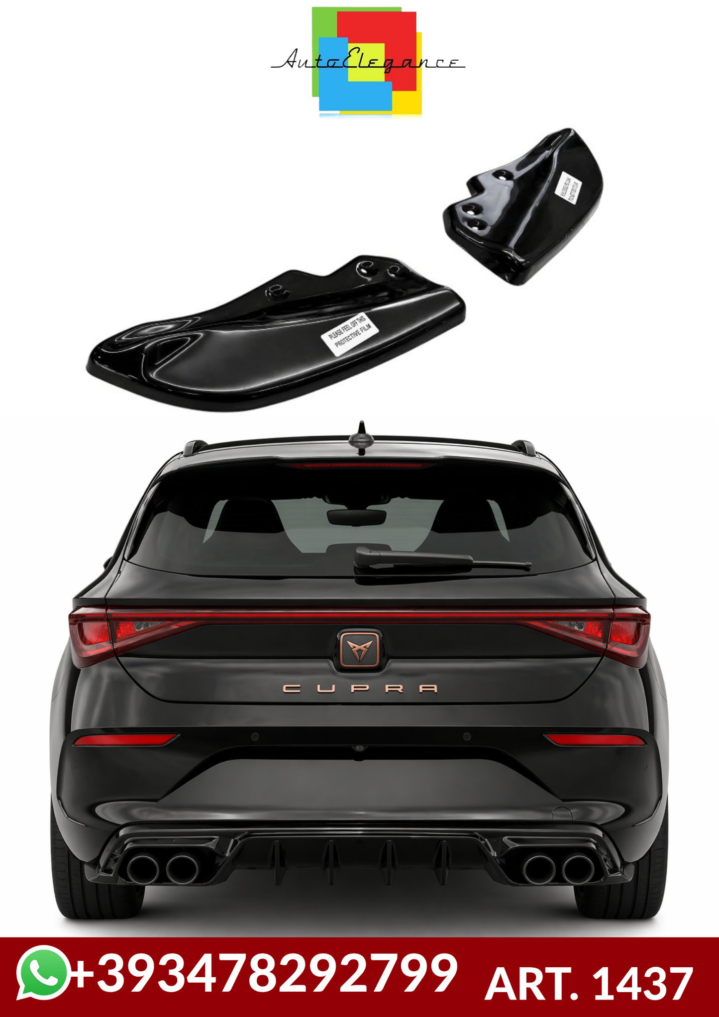 💕ART. 1437 FLAP POSTERIORI CUPRA FORMENTOR 2020+ NERO LUCIDO💕