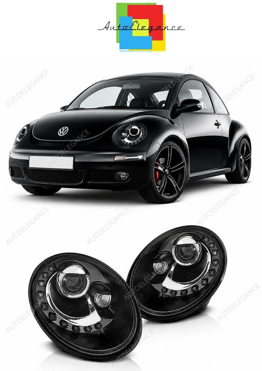 💕 Fari Anteriori Adatto per VW New Beetle 06-12 Daylight Neri 💕