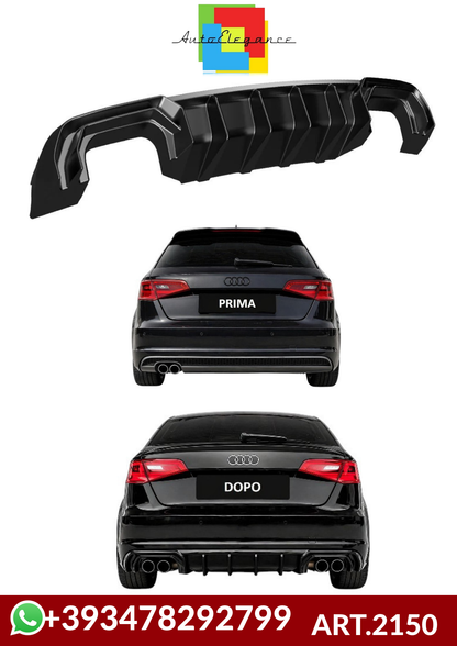 💕ART.2150 DIFFUSORE AUDI A3 8V 2012-2016 SLINE S3 NERO LUCIDO 2+2💕