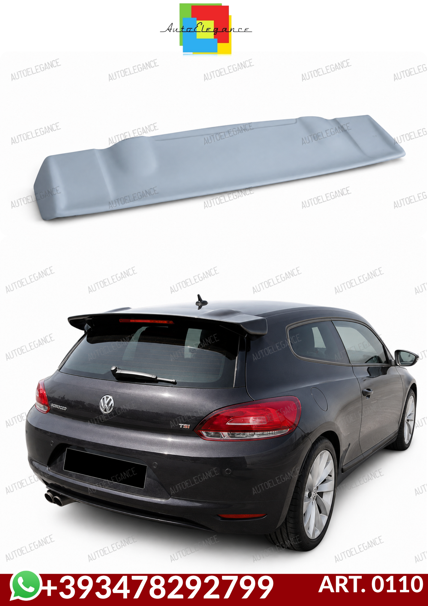 💕ART. 0110 SPOILER SCIROCCO 2008-2013 LOOK R-CUP GREZZO💕