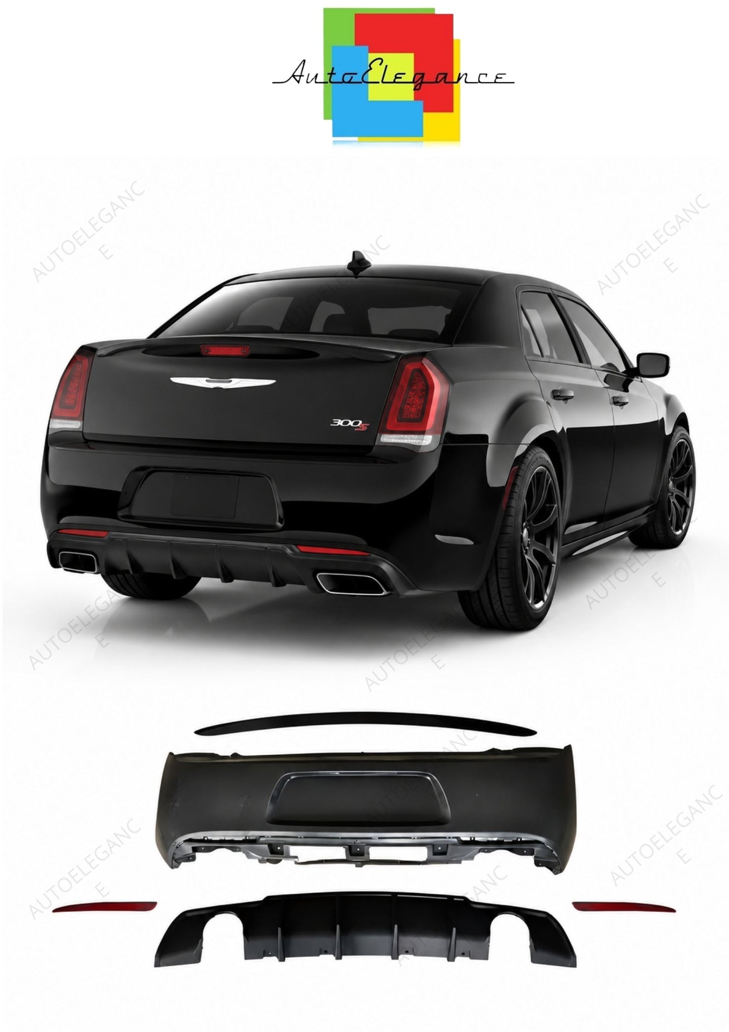 💕ART.10344 PARAURTI POSTERIORI ADDATO PER Chrysler 300C 300S (2015-2023)💕