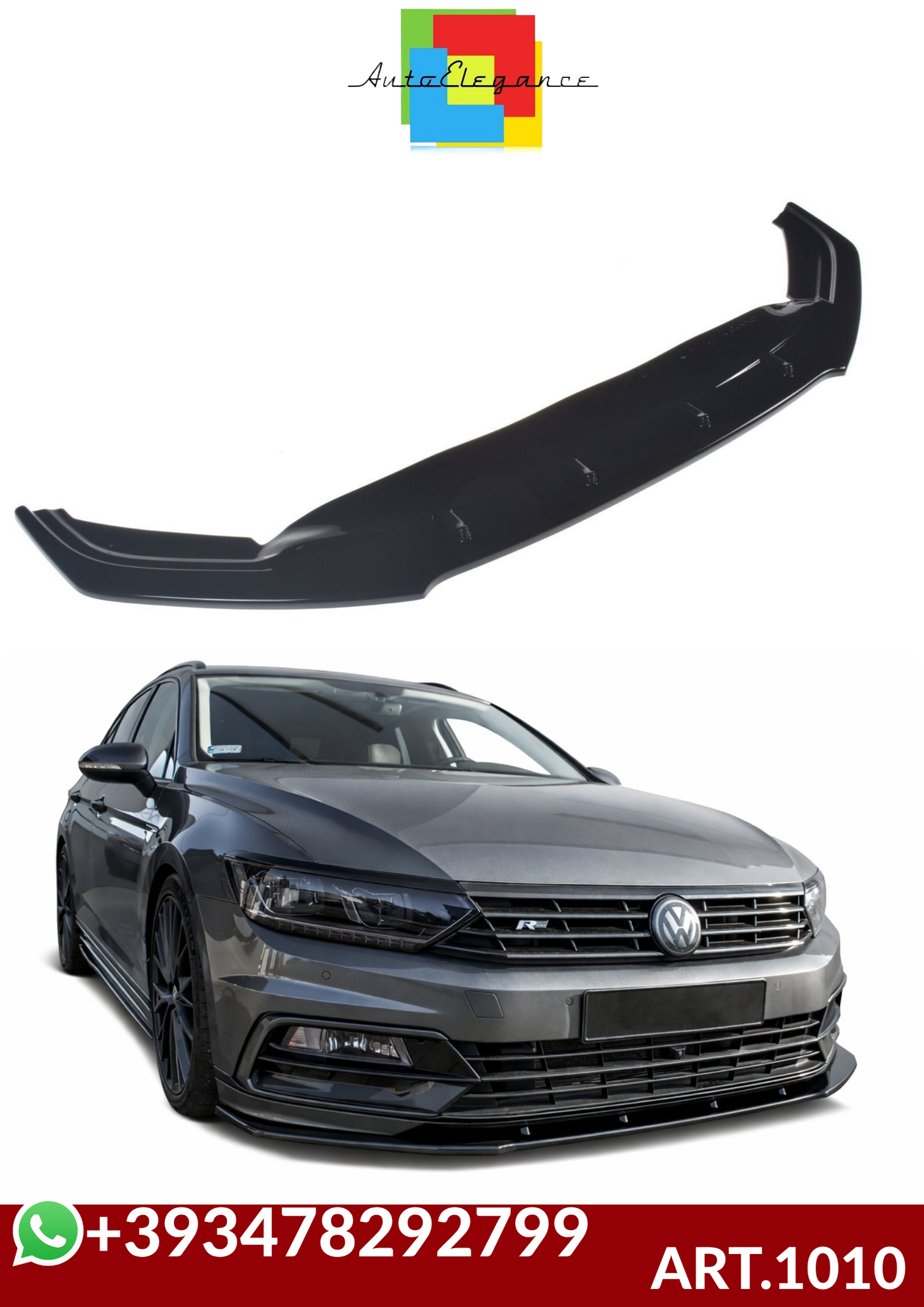 💕ART.1010 SPLITTER VW  PASSAT B8 2015-2019 RLINE NERO LUCIDO💕