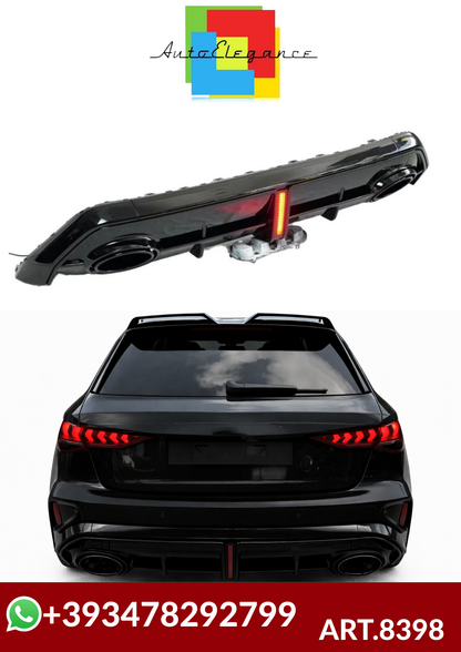 💕ART.8398 DIFFUSORI CON LED Audi A3 Sline  RS3 2025+NERO LUCIDO 💕