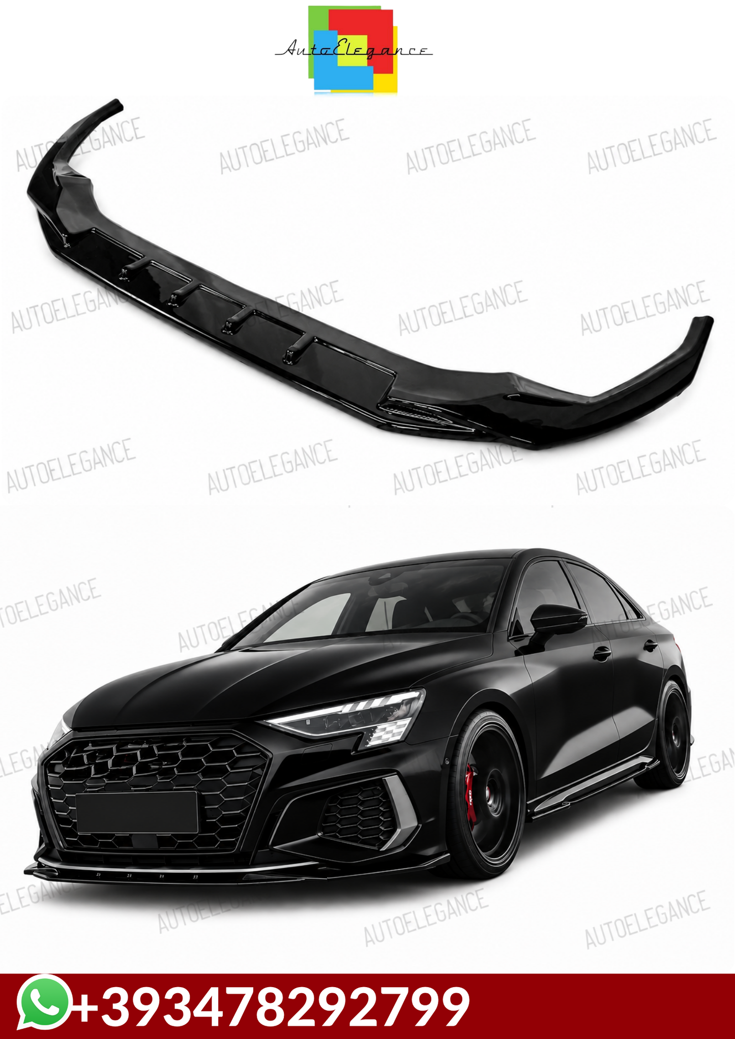 💕SPLITTER  AUDI S3/A3 S-LINE 8Y NERO  LUCIDO 2020+ 💕