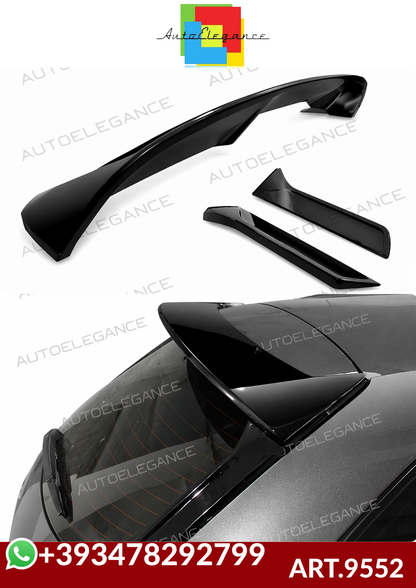 💕ART.9552 SPOILER+DEFLETTORI LATERALI 3PZ SEAT LEON MK3 NERO LUCIDO 💕