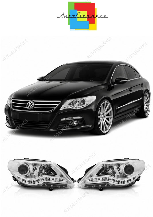 💕 Fari Anteriori Adatto per VW Passat CC 2008-2012 Daylight LED Cromati 💕