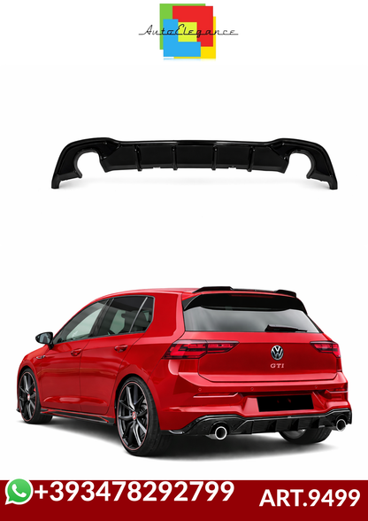 💕ART.9499 DIFFUSORE GOLF 8 8.5 LOOK GTI NERO LUCIDO 1+1 (SENZA TERMINALI)💕
