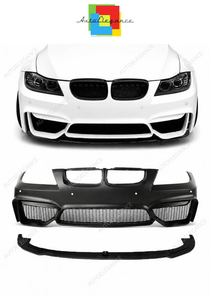 💕 Paraurti Anteriore Adatto per BMW E90 E91 LCI 08-12 Look M4 PDC Lip 💕