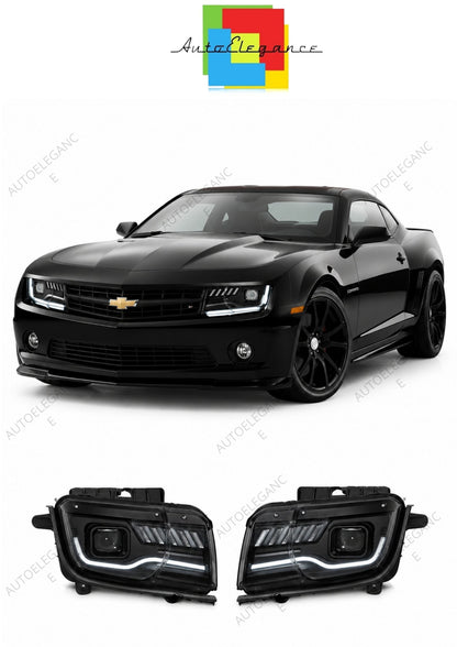 💕 Fari Anteriori Adatto per Chevrolet Camaro 2009-2013 Tube Light LED Neri 💕