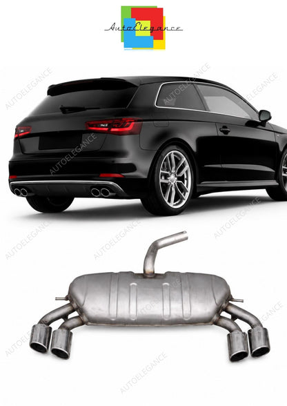 💕 Silenziatore Scarico Adatto per Audi A3 Hatchback 13-20 Look S3 Doppio 💕