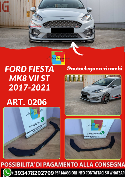 ART. 0206 SPLITTER FORD FIESTA MK8 VII ST 2017-2021 NERO