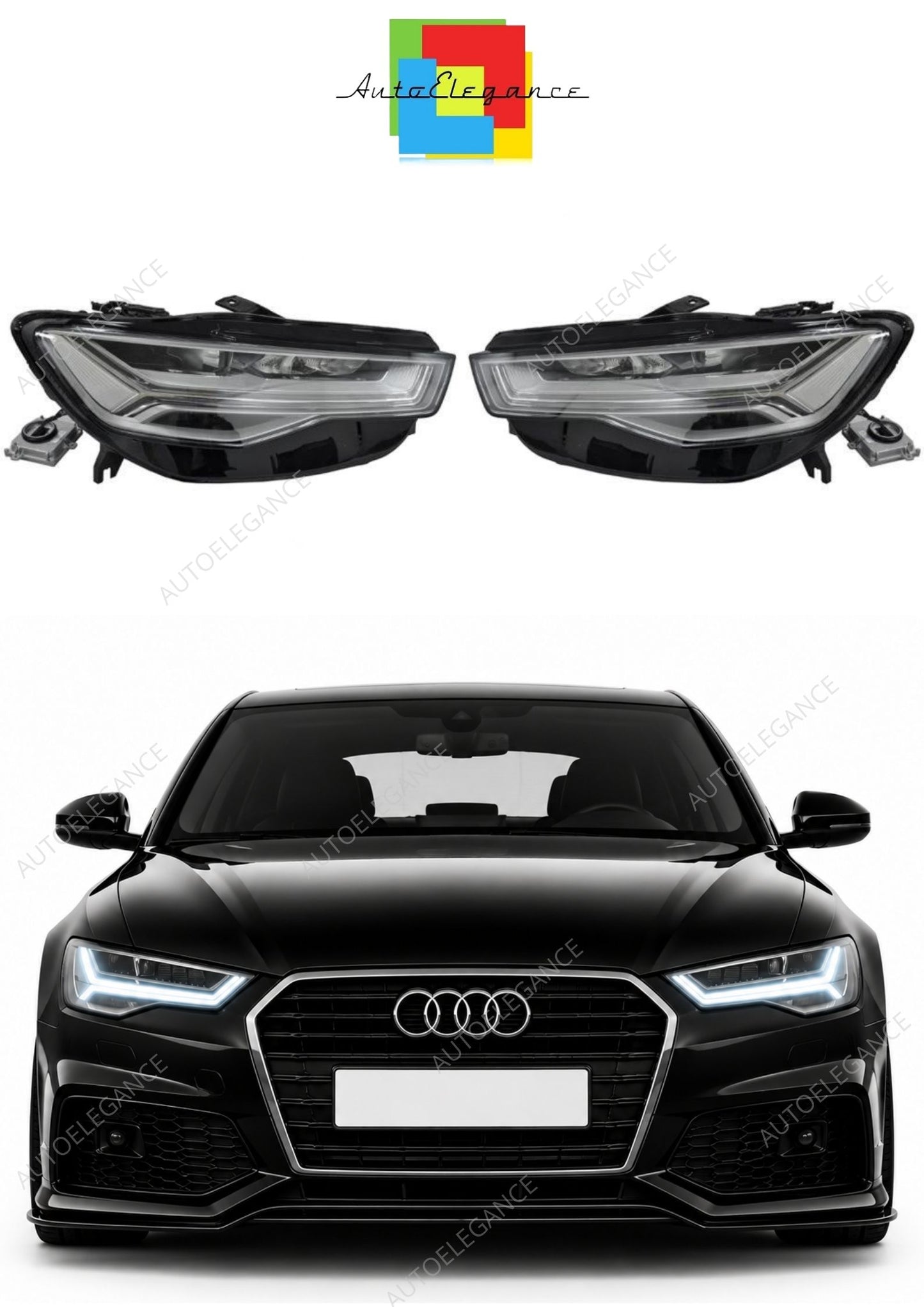 💕COPPIA FARI A6 C7 2015-2018 ADATTO PER XENON DI SERIE LOOK MATRIX 💕