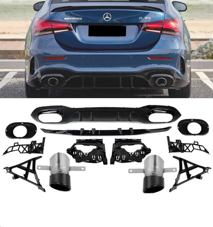 💕DIFFUSORI  MERCEDES CLASSE A W177 AMG 2018+NERO  LUCIDO  💕