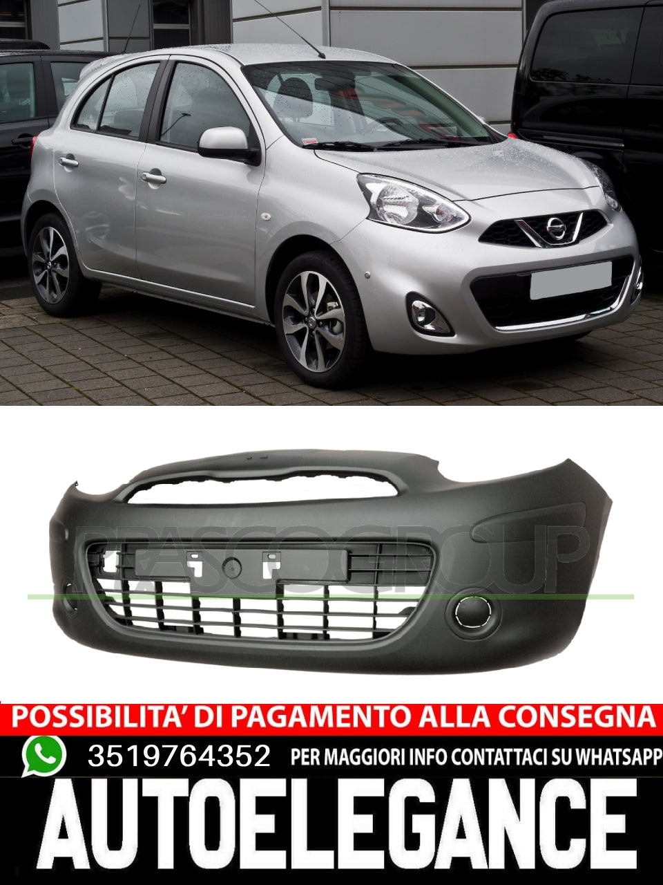 Paraurti Prasco CON PRIMER TRACCE FENDI TRACCE PARK ASSIT per Nissan 620221HA0H