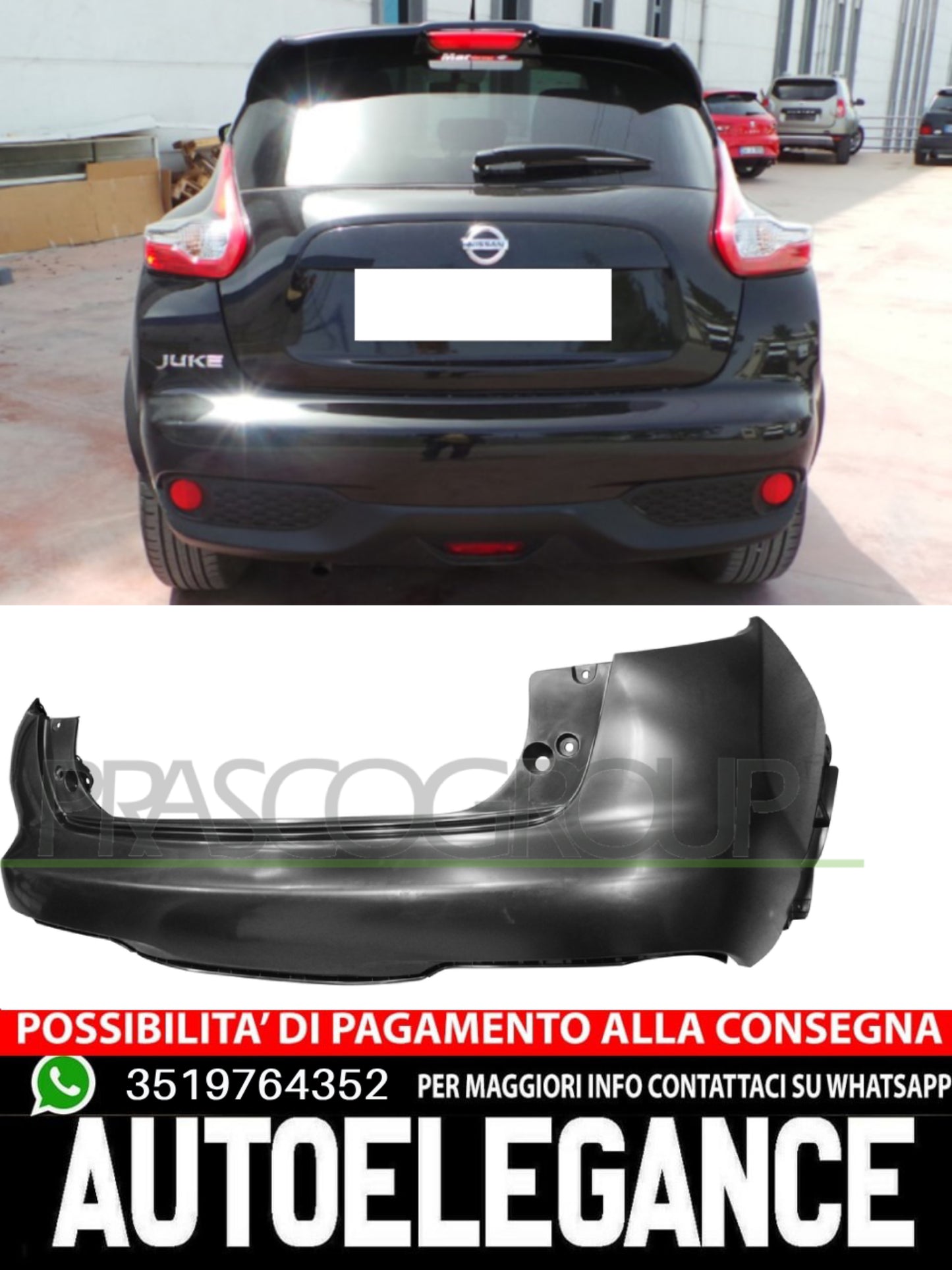 Paraurti Prasco Posteriore CON PRIMER per NISSAN JUKE 85022BV80H