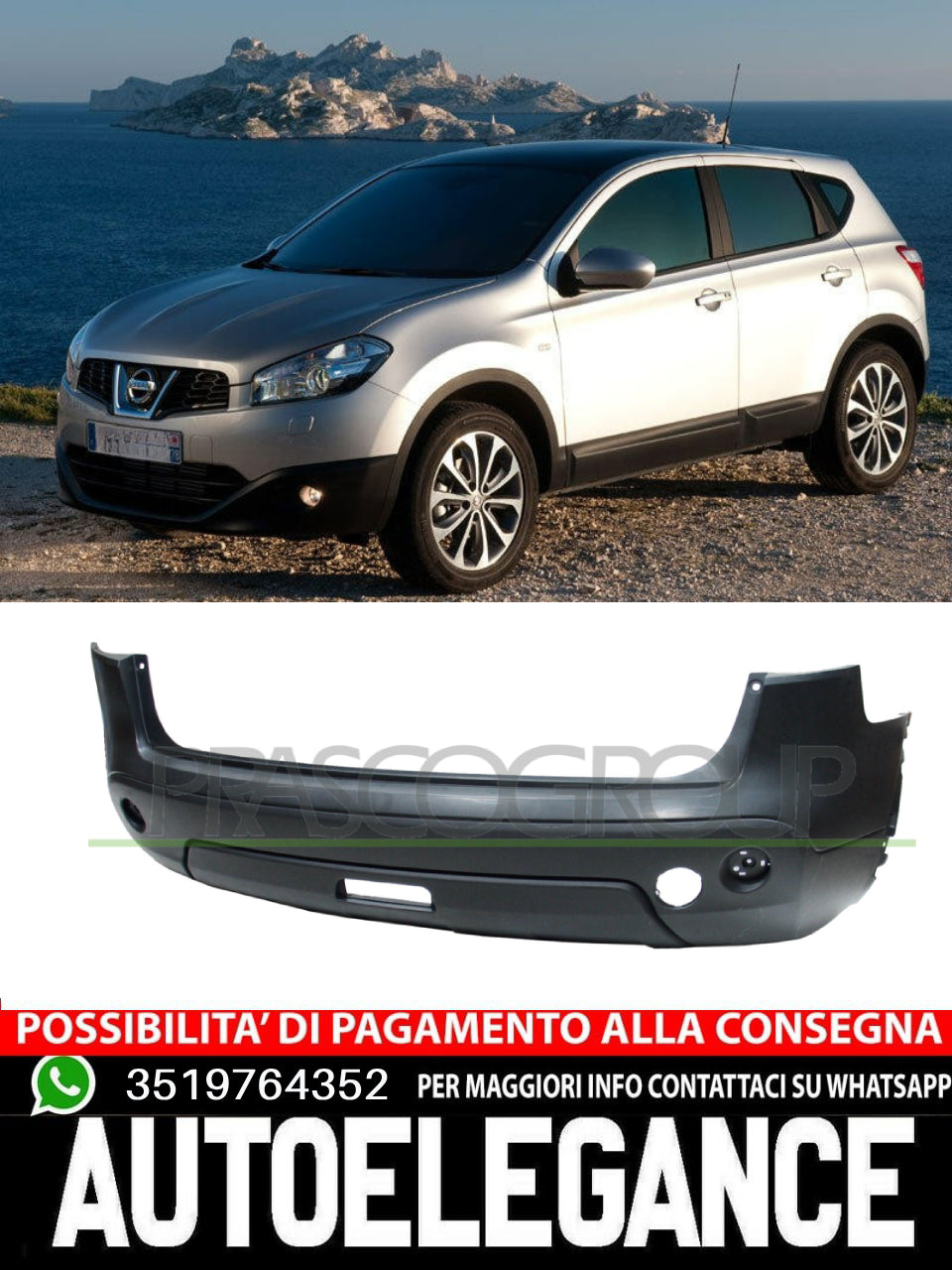 Prasco Premium certified bumper for Nissan black without primer 85022BR00H 